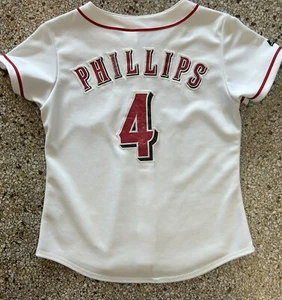 CINCINNATI REDS Brandon Phillips MLB Baseball Majestic Jersey WOMEN’S SMALL VTG - Picture 1 of 12