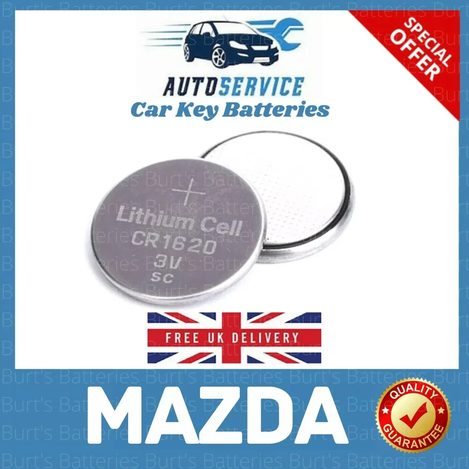 100 CR1620 Batteries 3v Button Coin Cell for Car Key Fob Eunicell Battery BULK