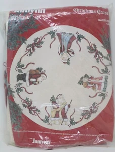 40-73  Janlynn Counted Cross Stitch Christmas Tree Skirt Santa 44" Diam Complete - Picture 1 of 14
