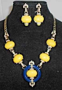 Talbots Gold Tone Statement Necklace And Earrings - Picture 1 of 2