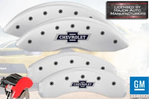 2019-2025 "Chevrolet" Silverado 1500 Front + Rear White MGP Brake Caliper Covers - Picture 1 of 10