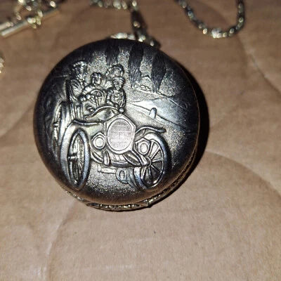 Henry V Antimagnetic Pocket Watch Antique Automobile Car working w chain & Fob - Image 1 of 3