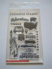 Scrapbooking Crafts Clear Stamps CB Vacation Adventure Retro Car US Route 66 ++