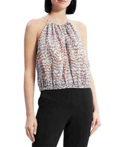 Theory Multicolor Print Sleeveless Halter Cami Tank Top High Neck P NWT - Picture 1 of 7
