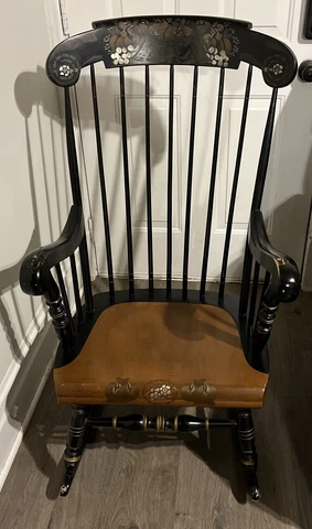 Mid Century Black Ethan Allen Rocker / Rocking Chair EUC Shipping Available Cover