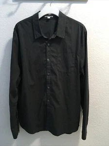 James Perse Standard Button Up Shirt Mcoe3374 Charcoal Men’s Size 3 - Picture 1 of 4