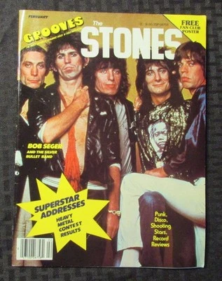 1978 GROOVES Magazine v.2 #2 VF- w/ Rolling Stones Poster Bound Punk Heavy Metal - Image 1 of 2