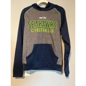 Sudadera de fútbol Fanatics para hombre pequeña gris azul marino verde manga larga Seahawks - Imagen 1 de 10