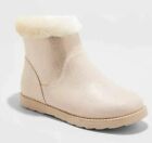 Cat & Jack Girls' Size 5 Georgeina Shearling Style Rose Gold Ankle Boots Warm