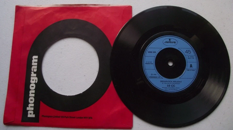 Dreadlock Holiday by 10cc 7" Vinyl single Mercury 6008 035 phonogram sleeve - Image 1 of 1