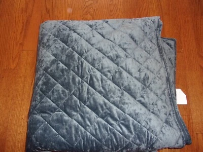 New Threshold Diamond Stitch Teal Velvet Full/Queen Quilt Only - Image 1 of 3