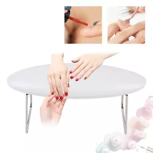 Nail Art Hand Pillow Arm Rest Holder Cushion Support Manicure Tool White Leather - Picture 1 of 12