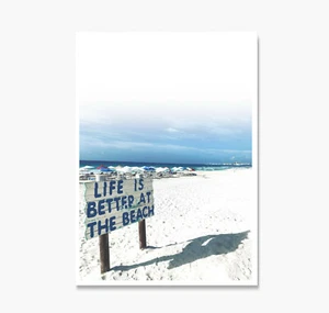 Life is better at the beach Art Print Poster or Canvas, Coastal Ocean Wall Art - Bild 1 von 7