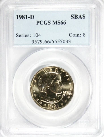 1981-D "SBA" Susan B Anthony Dollar PCGS MS 66  #GA3-33 Cover