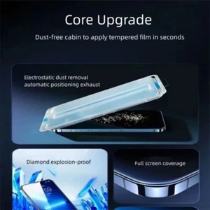 New 8K Oleophobic Coating Dust Free Installation Screen Protector For iPhone 16 - Photo 1 sur 43