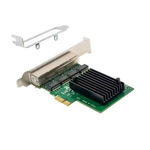 4-Ports RJ45 Gigabit Ethernet PCI-E PCIe X1 Network Adapter Card VLAN Server NIC - Picture 1 of 10