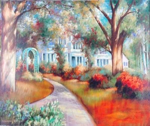 Stephen Quartly Serena Path GP/195 Leinwand Garten Landschaft Kunst - Bild 1 von 1