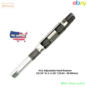 New Adjustable Hand Reamer H11 15/16" to 1-1/16" (23.81- 26.98mm) USA RSTOOLS - Picture 1 of 20