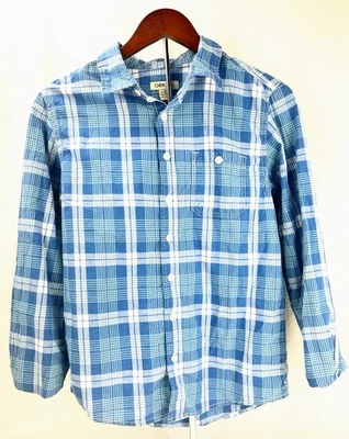 Cherokee Boys Blue & White Striped Button Down Shirt Size L 12/14 - Image 1 of 4