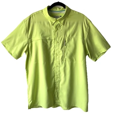 Magellan Men’s L Pocket  MAG WICK VENTED Short Sleeve Lime Green Shirt Fish Gear - Image 1 of 4