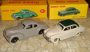 SIMCA 9 "ARONDE" & STUDEBAKER COUPE CARS - DINKY TOYS REPRODUCTIONS DeAGOSTINI - Picture 1 of 8