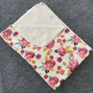 Chick Pea Baby Mädchen Plüsch Sherpa Floral Rose Babydecke rosa gelb weiß 2021 - Bild 1 von 7
