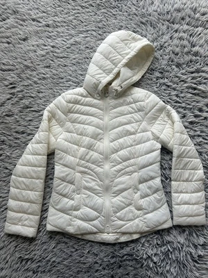 Abrigo Barbour Mujer 6 Blanco Fulmar Edredón Chaqueta Plumón Puffer Con Capucha Foto 1 de 4