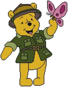 PUNTO DE CRUZ + PATRÓN ARTESANAL Winnie Pooh Oso Safari Conjunto Mariposa Naturaleza Sombrero - Imagen 1 de 21