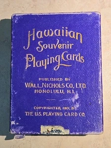 Wall Nichols Co. Hawaiian Playing Cards Full Deck Card Box C. 1901 Near Mint - Bild 1 von 8