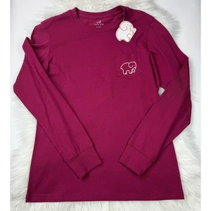 Camisa Ella Marfil Mujer Pequeña Púrpura Manga Larga Elefante Bolsillo Gráfico Algodón - Imagen 1 de 11