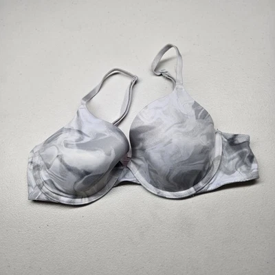 Victoria's Secret 粉色女式文胸 36B 灰色几何图案服装无处不在 T 恤 — 第 1/4 张图片