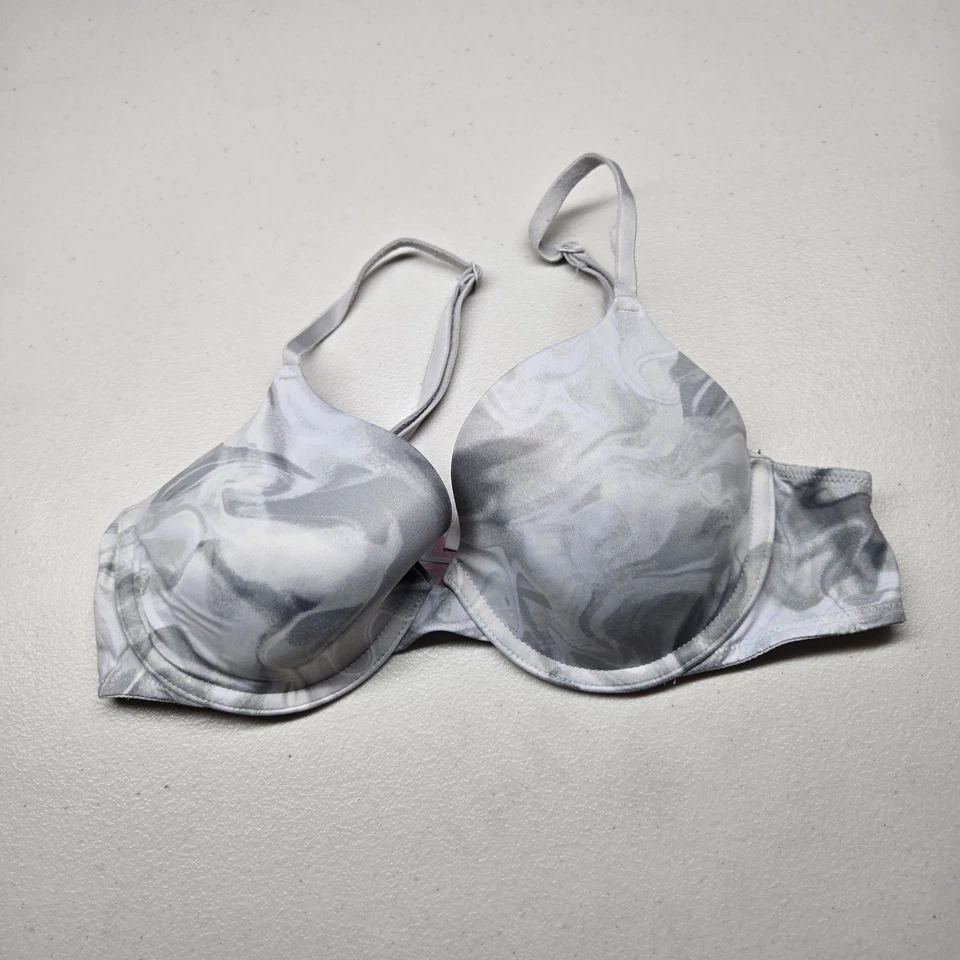 Victoria's Secret PINK Women Bra 36B Gray Geometric Wear Everywhere T Shirt - Image 1 of 4