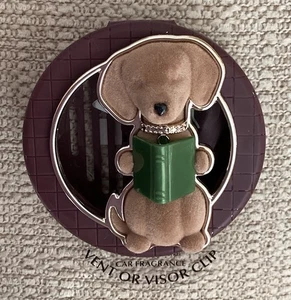 BATH & BODY WORKS~*DOG WITH BOOK*~Car SCENT HOLDER Visor /Vent Clip 2025~NEW - Picture 1 of 7
