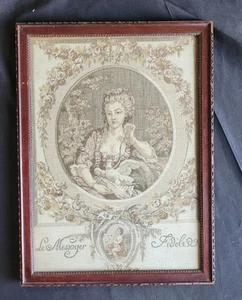 Antico tappeto telaio jacquard francese Le Messager Fidele, incorniciato e invecchiato - Foto 1 di 15