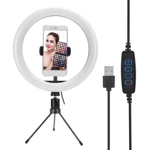 10 cali USB Desktop Fill Light LED Ring Light z trójkątnym wspornikiem do Live B CB - Zdjęcie 1 z 21