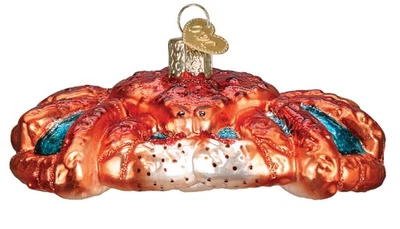 Vidrio adorno navideño cangrejo rey Navidad viejo mundo Foto 1 de 4