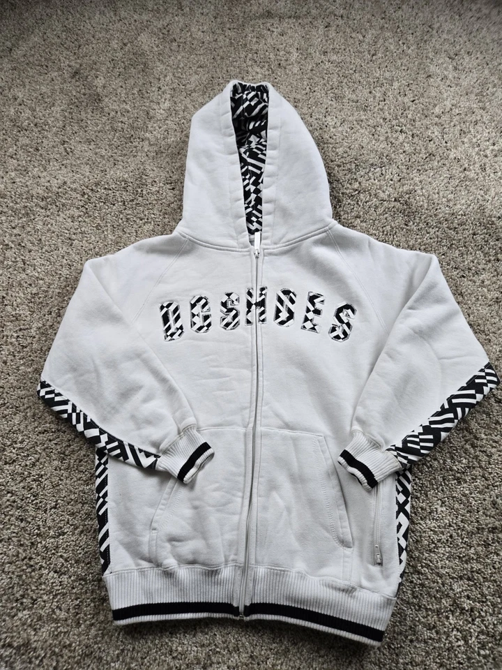 Vintage DC Shoes Hoodie Medium Womens White Full Zip Long Sleeve Skater Y2K - Image 1 of 4