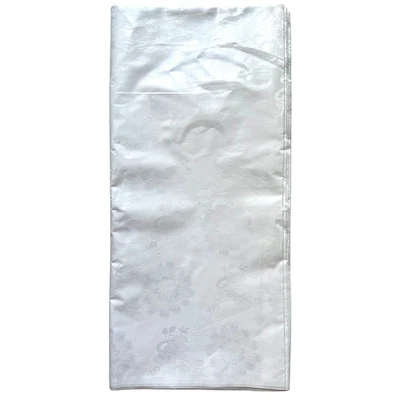 Tela africana Bazin (brocada) - blanca "peonía", por yarda Foto 1 de 2