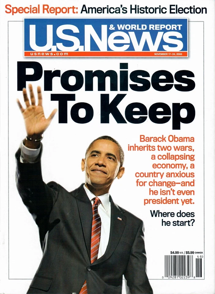 US News & World Report November 17-24, 2008. Promises to Keep. - Image 1 of 1