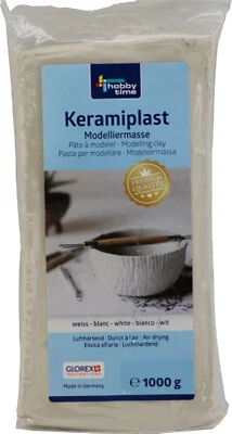 GLOREX Keramiplast modelling clay, white 1 kg moulding molding compound casting compounds modelling