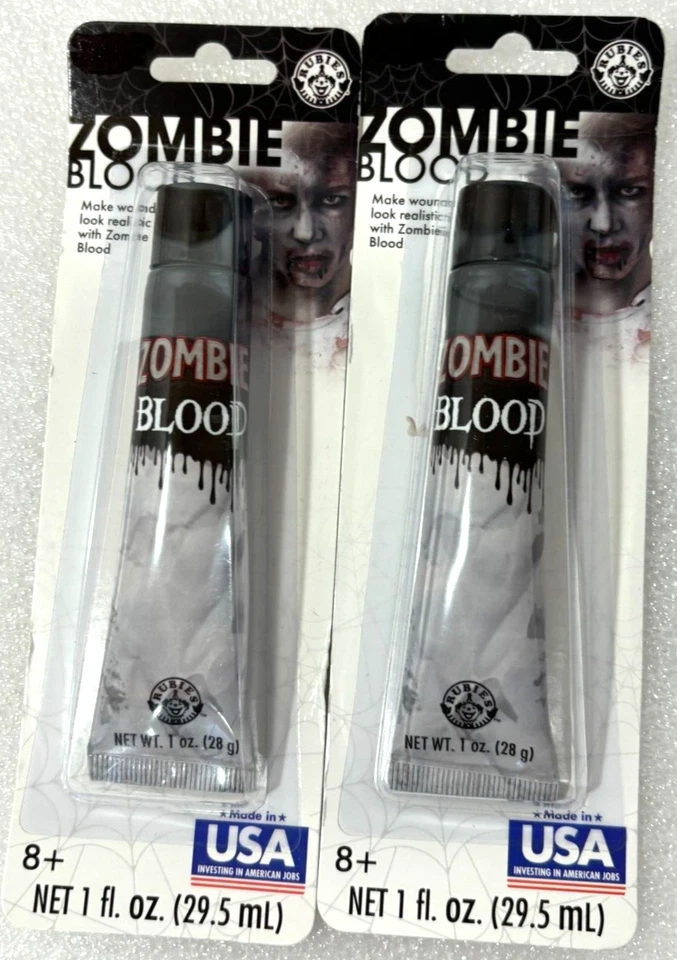 红宝石“僵尸血”1 盎司万圣节管或 CosPlay 化妆 - 全新 2 件装 — 第 1/3 张图片