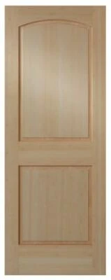 Maple 2 Panel Arch Top Raised Panel Solid Core Stain Grade Interior Wood Doors - Image 1 of 4