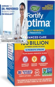 Nature’s Way Fortify Optima Daily Probiotic, 100 Billion, 15 Strains,... - Picture 1 of 12