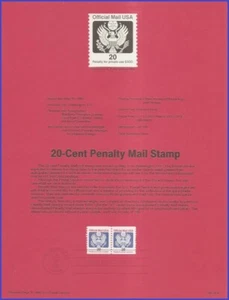USA8 #O138B U/A SOUVENIR PAGE FDC STR2 Great Seal - Imagen 1 de 1
