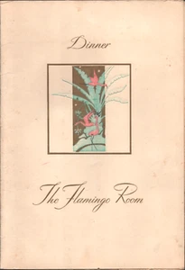 1946 THE FLAMINGO ROOM Vintage Speisekarte UNBEKANNTER ORT tropisches Thema - Bild 1 von 2