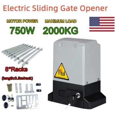 750W 4400lbs Electric Automatic Sliding Gate Opener Door Operator+Remote Control - Image 1 of 4