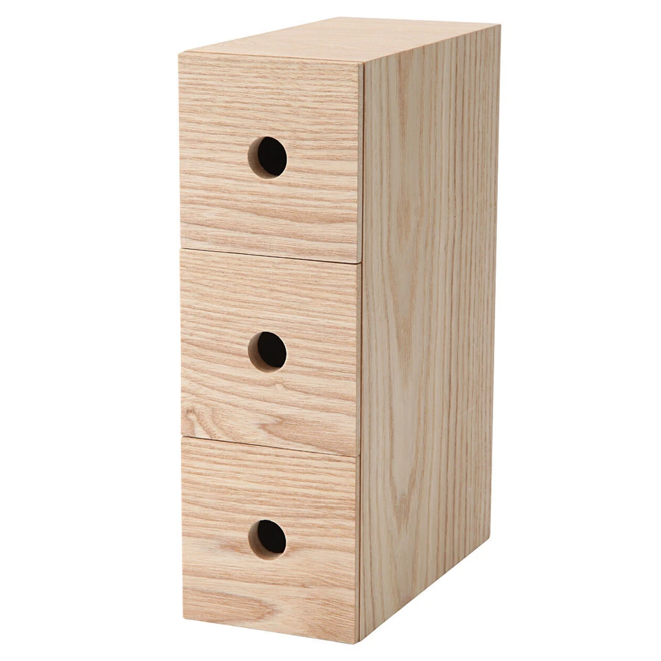 MUJI MDF 3 drawer organize storage box for Accessory small article 8.4x17x25.2cm - Image 1 of 1