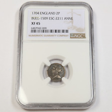 1704 NGC XF45 | ENGLAND - Anne 2 Pence 2P Coin #42960A