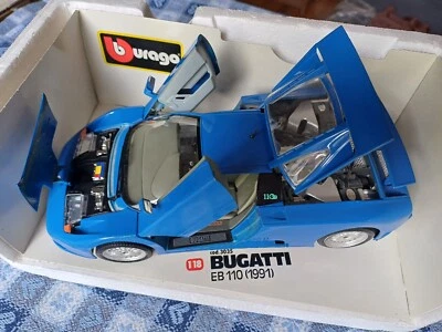 BURAGO BUGATTI EB 110 1991 COD.3035 SCALA 1/18 No SCATOLA BUONE CONDIZIONI Blu - Immagine 1 di 4
