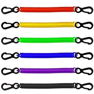 6pcs Retractable Coil Springs Keychain Theftproof Safety Stretch Coil Cord Key C - Picture 1 of 5